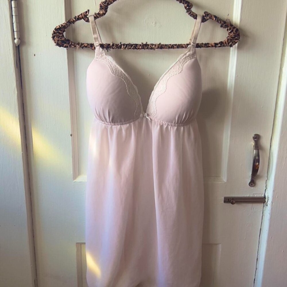 Pink Lace Slip Lingerie Slip Dress.